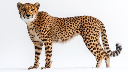 Wall Mural - Cheetah standing on clean white backdrop