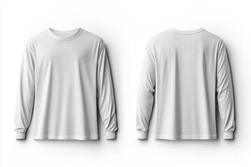 White Long Sleeve Tshirt Mockup Isolated created with Generative AI