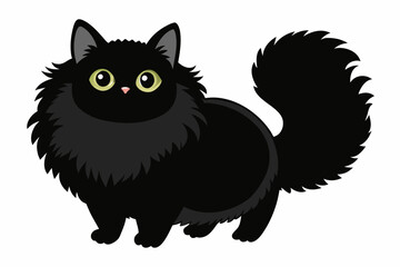 Wall Mural - A fluffy himalayan cat with big eyes a brown muzz vector art illustration