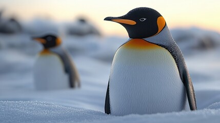 Realistic 3D penguin model, isolated on white