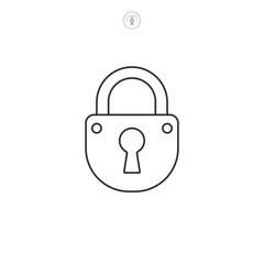 Fototapete - Secure Lock, Security system icon symbol vector illustration isolated on white background