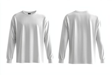 White Long Sleeve Tshirt Mockup Isolated created with Generative AI