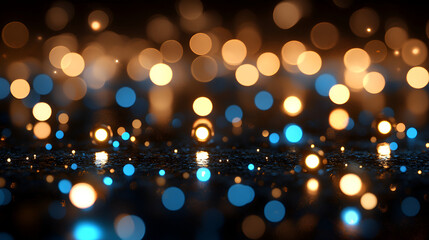 Aufkleber - Glistening bokeh lights reflecting on a wet surface during a nighttime celebration filled with vibrant colors