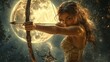 © I Am The Future - Artistic Artemis, goddess of the hunt, drawing her bow, symbolizing independence and nature.