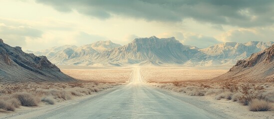 Sticker - Desert Road Leading to Mountains