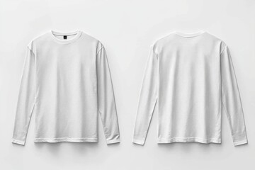 White Long Sleeve Tshirt Mockup Isolated created with Generative AI