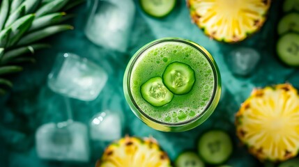 green smoothie with pineapple