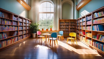 Wall Mural - books in library