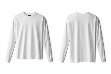 White Long Sleeve Tshirt Mockup Isolated created with Generative AI