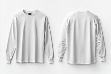 White Long Sleeve Tshirt Mockup Isolated created with Generative AI