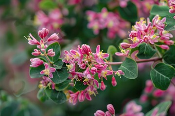 Poster - Wild honeysuckle fully blooming