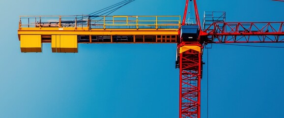 Construction Crane with Blue Sky Background