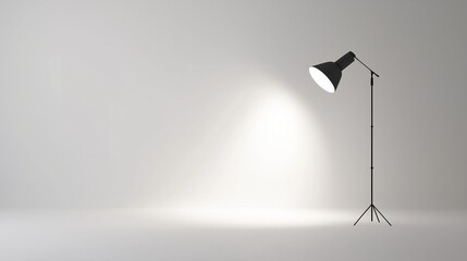 Poster - white lamp standing in a plain studio, brightly illuminated