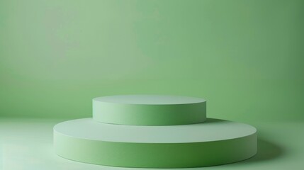 Sticker - Photo props: Circular platforms on green backdrop with text space