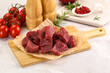 © Andrei Starostin - Raw beef cubes for cooking
