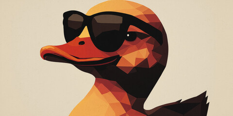 Poster - A cool duck wearing sunglasses.