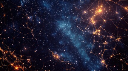 Wall Mural - Cosmic Web of Interconnected Stars and Galaxies