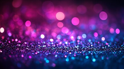 Wall Mural - Pink and purple shiny bokeh glitter. Glow shine wallpaper backdrop, fantasy galaxy, gradient luxury decoration background.