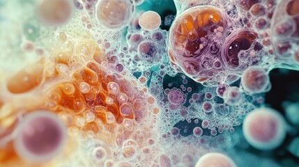 Poster - Abstract Macro Photography of Colorful Bubbles and Swirls