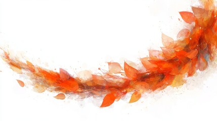 Watercolor autumn leaves background design for print, card, poster