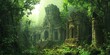 © Murda - Stone ruins overgrown with lush jungle foliage.