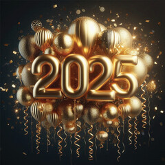 Wall Mural - Happy new year 2025