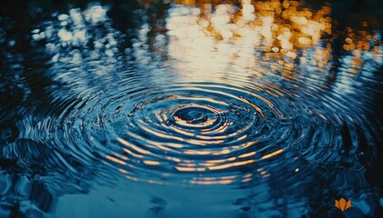 Sticker - Ripples and Reflections on a Calm Water Surface