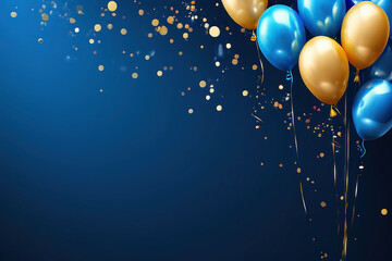 balloons with particles wallpaper banner template