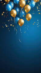 balloons with particles wallpaper banner template