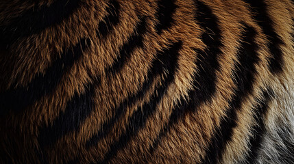 Wall Mural - tiger fur, striped animal close up, orange black white pattern, jungle wild cat, wildlife background