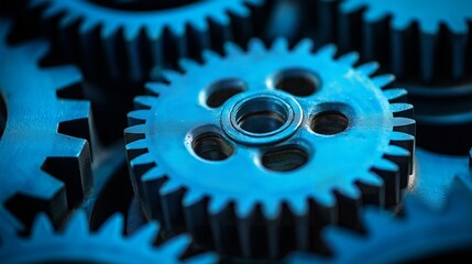 abstract blue background with gears