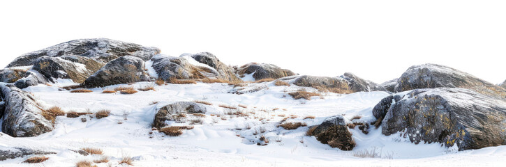 PNG Snowy rocky field hills ground outdoors scenery.