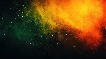 Poster - Vibrant abstract background featuring a blend of orange, green, and yellow tones.