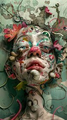 Wall Mural - Surreal Portrait: A Whimsical Exploration of Identity