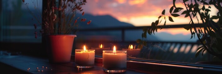 Poster - Tranquil ambiance created by candlelight during a calm evening