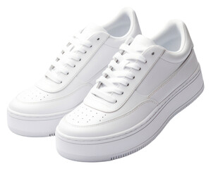 png white sneakers shoe on the white background