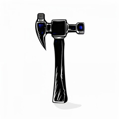 a black and white icon for a hammer, minimalistic design --v 6 Job ID: b9a5fccd-d986-46ec-bee3-c01e7a6a766d