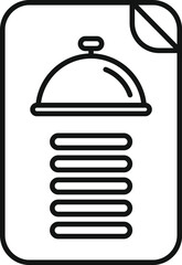 Poster - Simple vector of a restaurant menu with a cloche covering a list of items