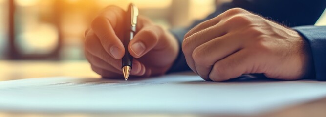 Poster - Hand Writing on a White Surface with a Pen