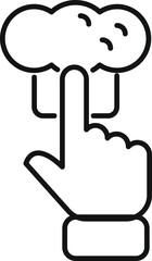 Poster - This simple, black and white icon represents the concept of online food ordering