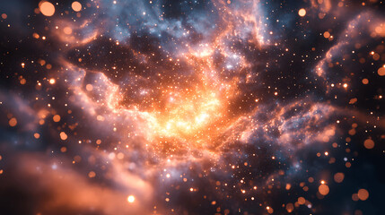 Wall Mural - star forming in deep space with glowing light and cosmic dust