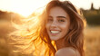 © Matthias - Beautiful woman smiling with hair fluttering in sunlight