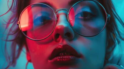 Poster - A detailed shot of an individual wearing glasses