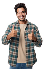 Wall Mural - PNG A Mexican man showing thumbs up on the white background