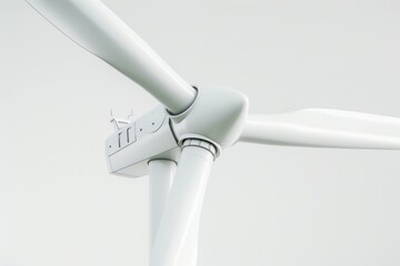 Poster - A close-up shot of a white wind turbine