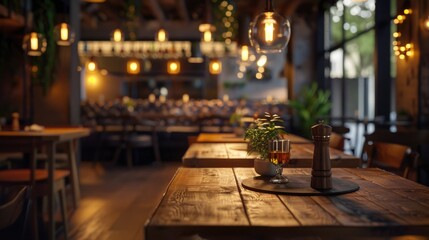 Canvas Print - A simple yet elegant setup featuring a wooden table and a glass of wine