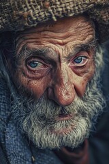 Wall Mural - A close-up shot of a person wearing a hat, suitable for use in portrait or street photography projects