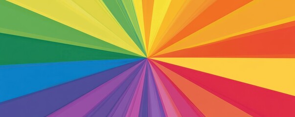 Canvas Print - vibrant rainbow-colored paper with radiant rays creating a colorful abstract background design perfe