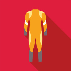 Poster - Yellow wetsuit for diving, surfing, windsurfing, kitesurfing showing back view