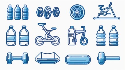 Poster - A selection of diverse water bottles from different brands and materials